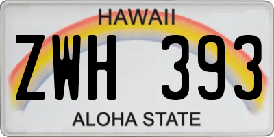 HI license plate ZWH393