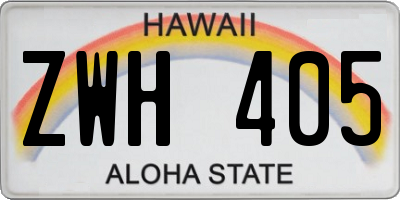 HI license plate ZWH405