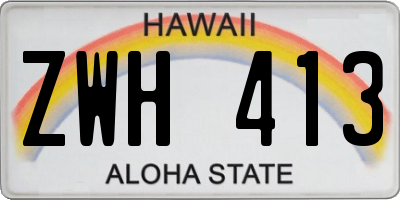 HI license plate ZWH413