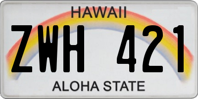HI license plate ZWH421