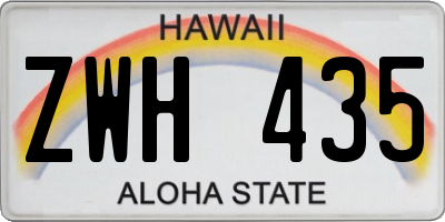 HI license plate ZWH435