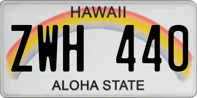 HI license plate ZWH440