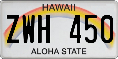 HI license plate ZWH450