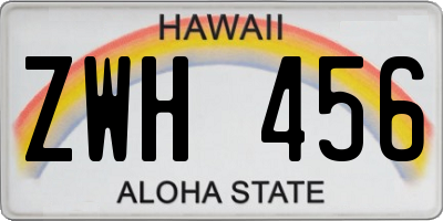 HI license plate ZWH456