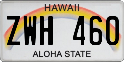 HI license plate ZWH460