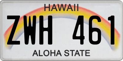 HI license plate ZWH461