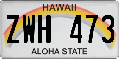 HI license plate ZWH473