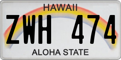 HI license plate ZWH474
