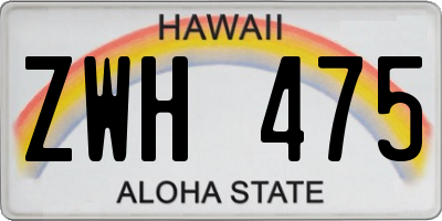 HI license plate ZWH475