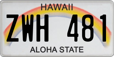 HI license plate ZWH481
