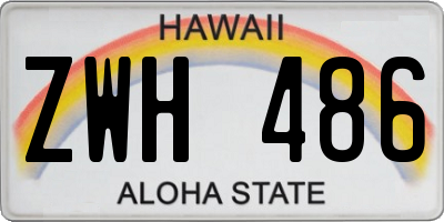 HI license plate ZWH486