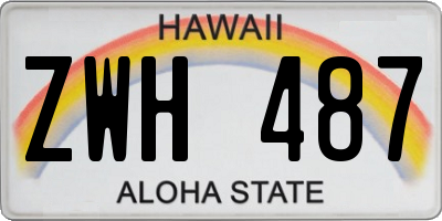 HI license plate ZWH487