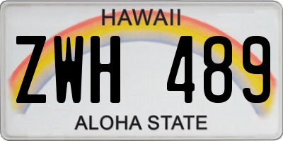HI license plate ZWH489