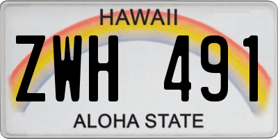 HI license plate ZWH491