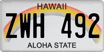 HI license plate ZWH492