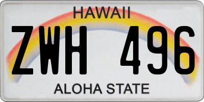 HI license plate ZWH496