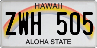HI license plate ZWH505