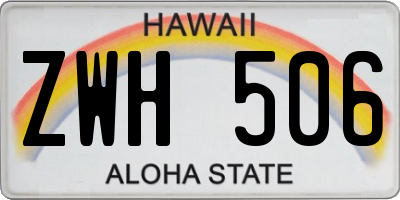 HI license plate ZWH506