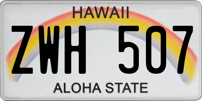 HI license plate ZWH507