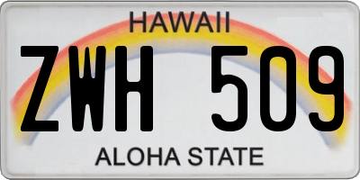 HI license plate ZWH509