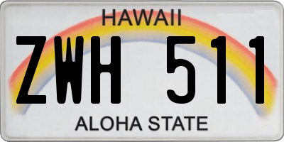 HI license plate ZWH511