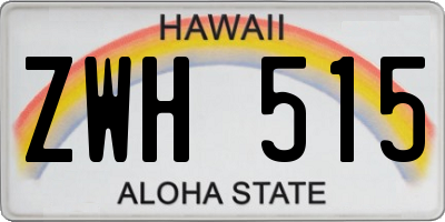 HI license plate ZWH515