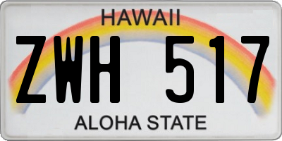 HI license plate ZWH517