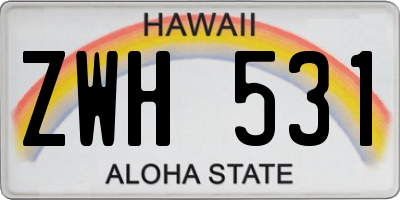 HI license plate ZWH531