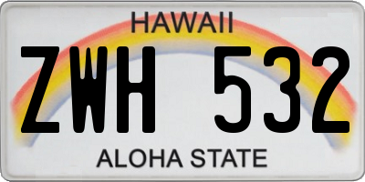 HI license plate ZWH532