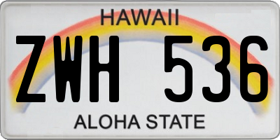 HI license plate ZWH536