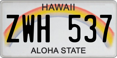 HI license plate ZWH537