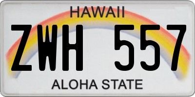 HI license plate ZWH557