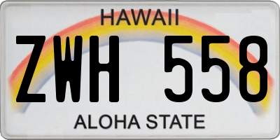 HI license plate ZWH558