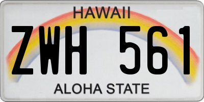 HI license plate ZWH561