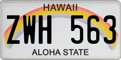 HI license plate ZWH563
