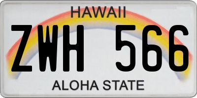 HI license plate ZWH566