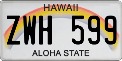HI license plate ZWH599