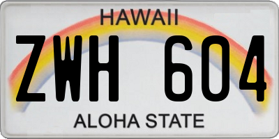 HI license plate ZWH604