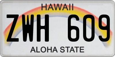 HI license plate ZWH609