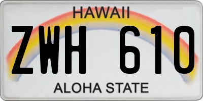 HI license plate ZWH610