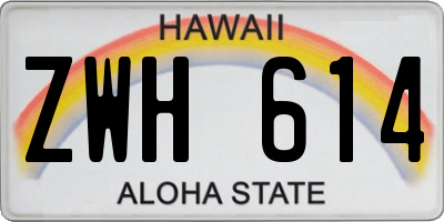 HI license plate ZWH614