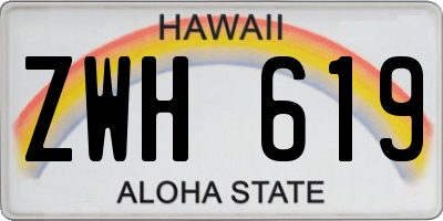 HI license plate ZWH619