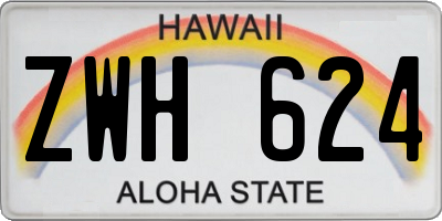 HI license plate ZWH624