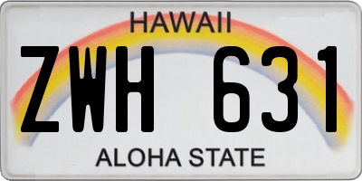 HI license plate ZWH631