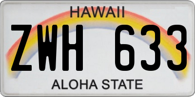 HI license plate ZWH633