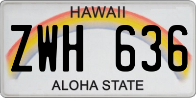 HI license plate ZWH636