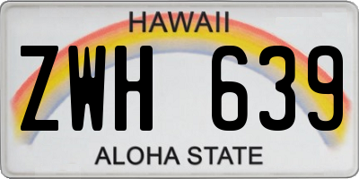 HI license plate ZWH639