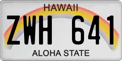 HI license plate ZWH641