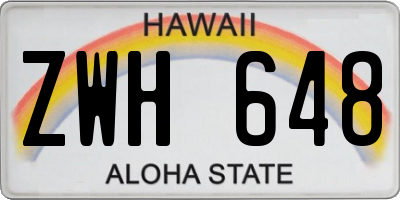 HI license plate ZWH648