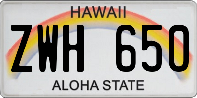 HI license plate ZWH650